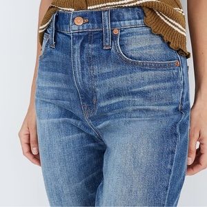 Madewell High-Rise Slim Boyjean in Dover Wash: Raw-Hemmed Edition